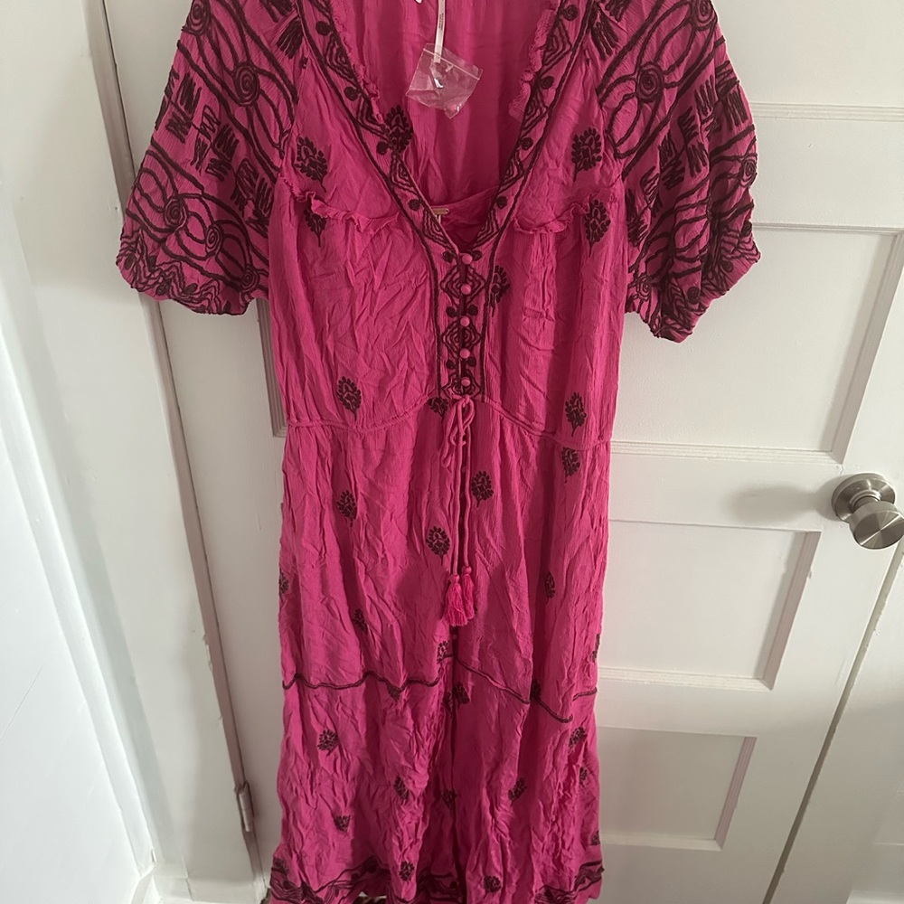 Free People Riley Embroidered Midi Boho Dress - Picture 4 of 7